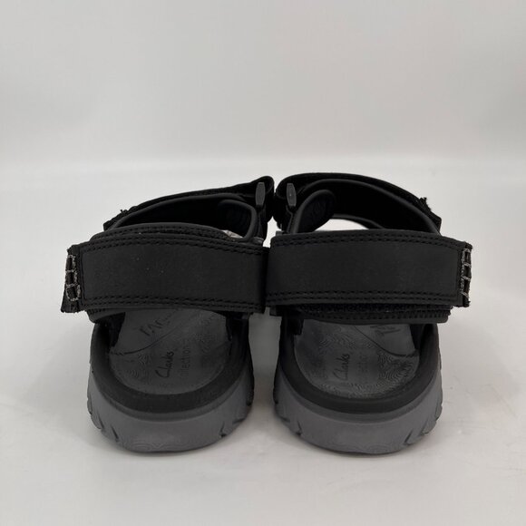 Clarks Wesley Bay Size 10M Black Synthetic Hook Loop Trail Tread Sandal - Picture 4 of 12